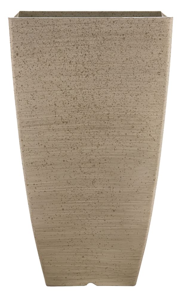 Southern Patio HDR-091684 Newland Planter, Square, Plastic/Resin, White, Stone Aesthetic