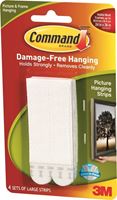 Command 17206 Large Picture Hanging Strip, 4 lb, Foam, White/Black 