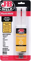 J-b Weld PlasticWeld Quick Setting Epoxy Adhesive, 25 ml, Carded, Off-White, Ammoniacal, Liquid 