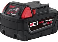 Milwaukee 48-11-1850 Rechargeable Battery Pack, 18 V Battery, 5 Ah 