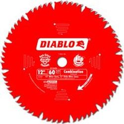 Diablo D1260X Combination Circular Saw Blade, 12 in Dia x 0.071 in T, 60 Teeth, 1 in Arbor 