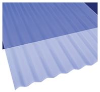 Sun-N-Rain 106631 Translucent Corrugated Roofing Panel, 26 in W x 8 ft L, Clear Blue, PVC 