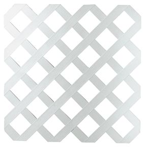 UPF 79897 Tradition Diamond Lattice, 8 ft L, 4 ft H, 2-3/4 in Mesh, Plastic, White