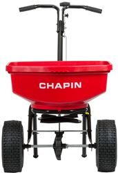 CHAPIN 8301C Contractor Turf Spreader, 80 lb Capacity, Powder-Coated Steel Frame, Poly Hopper, Pneumatic Wheel 