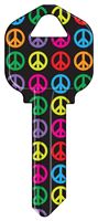 KW1-32 KEYBLANK PEACE SIGNS, Pack of 5 
