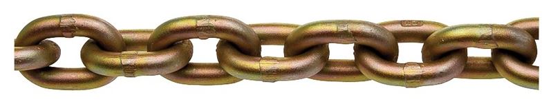 Campbell 0510626 Transport Chain, 3/8 in, 45 ft L, 6600 lb Working Load, 70 Grade, Carbon Steel, Chrome Yellow/Zinc 