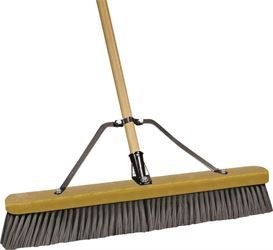 Quickie 868SU Push Broom, 24 in Sweep Face, Poly Fiber Bristle, Wood Handle 