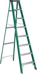 Louisville FS4008 Step Ladder, 147 in Max Reach H, 7-Step, 225 lb, Type II Duty Rating, 3 in D Step, Fiberglass 