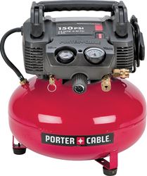 Porter-Cable C2002 Air Compressor, 6 gal, 150 psi, 2.6 scfm at 90 psi 
