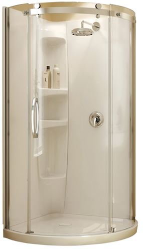 MAAX 105753-000-001-00 Olympia Shower Panel, 36 in L, 36 in W, 78 in H, Acrylic, Direct-to-Stud Installation, White