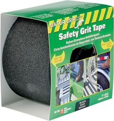 Gator Grip RE160 Anti-Slip Safety Grit Tape, 60 ft L x 4 in W, PVC Base Layer, Black 