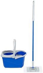 Quickie 2052224 Flat Spin Mop Bucket System, Microfiber/Steel 