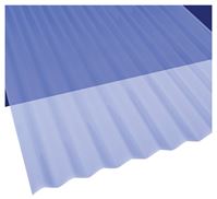 Sun-N-Rain 106633 Translucent Corrugated Roofing Panel, 26 in W x 12 ft L, Clear Blue, PVC 