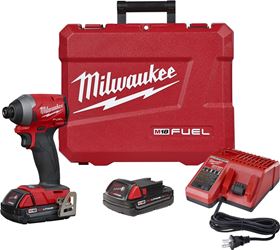 Milwaukee 2853-22CT Impact Driver Kit, 18 V Battery, 1/4 in Drive 