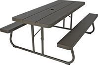 Lifetime Products 60110 Picnic Table, 30 in W, 72 in D, 29 in H, HDPE Table, Foldable 