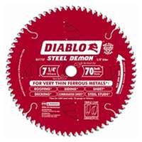 Diablo Steel Demon D0770F Circular Saw Blade, 7-1/4 in Dia, 70 Teeth, 5/8 in Arbor 
