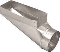 Imperial GV0657 End Boot, 3-1/4 in L, 10 in W, 5 in H, 90 deg Angle, Steel, Galvanized 