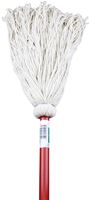 Chickasaw 00502 Wet Mop with Hanger, 8 oz Headband, 48 in L, Cotton Mop Head, White Mop Head, Metal Handle 