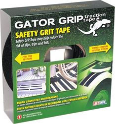 Gator Grip RE142 Anti-Slip Safety Grit Tape, 60 ft L x 2 in W, PVC Base Layer, Black 