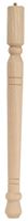 Waddell 2512 Round Taper Table Leg, 7/8 - 1-1/2 in Dia x 12 in H, Solid Hardwood 