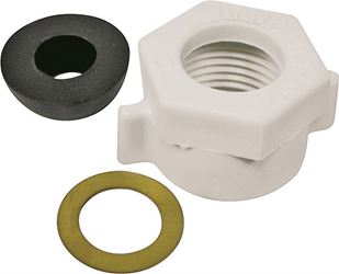 Worldwide Sourcing Ballcock Nut With Washer And Ring, Plastic 