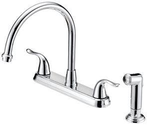 Boston Harbor Kitchen Faucet, 1.75 Gpm At 60 Psi, 8 In Center Distance, 2 Durable Metal Lever Handle 