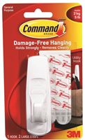 Command 17003 Large Utility Hook, 7/8 in Opening, 5 lb, Molded Plastic 