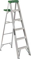 Louisville AS4006 Step Ladder, 125 in Max Reach H, 5-Step, 225 lb, Type II Duty Rating, 3 in D Step, Aluminum 