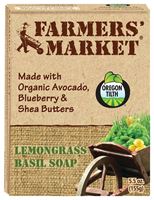Farmers Market 946872082-12PK Bar Soap, 5.5 oz, Lemongrass Basil 