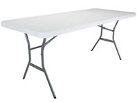Lifetime Products 2924 Folding Table, Steel Frame, Polyethylene Tabletop, Gray/White 