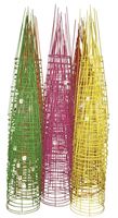 Glamos Wire 70445 Plant Support, 42 in L, 14 in W, Fuchsia/Light Green/Orange/Red/Yellow 