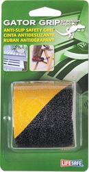 Gator Grip RE175 Anti-Slip Safety Grit Tape, 5 ft L x 2 in W, PVC Base Layer, Black/Yellow 