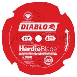 Diablo HardieBlade D0704DH Circular Saw Blade, 7-1/4 in Dia x 0.051 in T, 4 Teeth, 5/8 in Arbor 