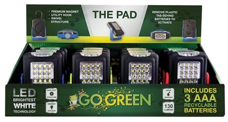 Gogreen Power TRAVERGO GG-113-23PAD Magnetic Flashlight Display, LED Lamp, 130 Lumens 12 Pack 