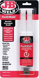 J-b Weld KwikWeld Quick Setting Epoxy Syringe, 25 ml, Carded, Dark Gray, Ethereal, Solid 