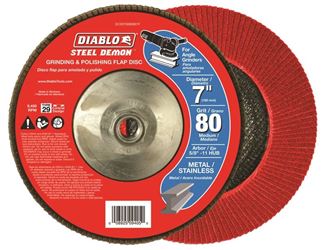 Diablo DCX070080B01F Conical Heavy Duty Premium Type 29 Flap Disc With Hub, 7 in Dia, 80 Grit, Medium Grade 