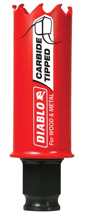 Diablo DHS1063CT High Performance Hole Saw, 1-1/16 in Dia x 2-3/8 in D Cutting, 1/4 in Dia, Bi-Metal