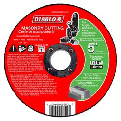 Diablo DBD050063101C Type 1, Flat Cut-Off Disc, 5 in Dia, 7/8 in, 12200 rpm, Aluminum Oxide Blend 