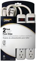 POWERZONE STRIP 6 OUTLET 18IN CORD 2PK 