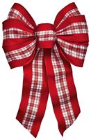 Holidaytrims 6143 Bow Plaid, Christmas Wired 12 Pack 