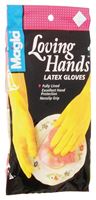 Hand Care 69983 Protective Gloves, Large, Latex, Yellow, Cotton Flock Lining 