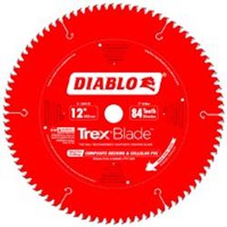 Diablo Trex D1284CD Circular Saw Blade, 12 in Dia, 84 Teeth, 1 in Arbor 