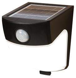 Cooper Lighting Motion Sensor LED Solar Wedge Security Light, 120 deg, 120 V, Polycrystalline, Black, 300 lumens 
