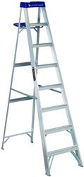 Louisville AS2108 Step Ladder, 8 ft H, Type I Duty Rating, Aluminum, 250 lb, 7-Step, 147 in Max Reach 
