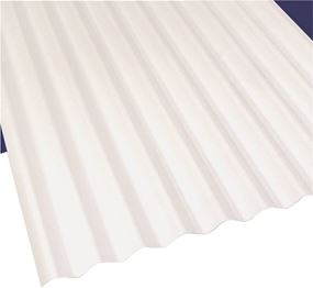 Sun-N-Rain 103694 Corrugated Roofing Panel, 26 in W x 12 ft L, White, PVC