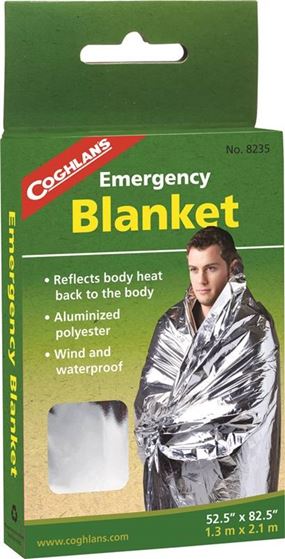 Coghlan's 8235 Emergency Blanket, 82-1/2 in L, 52 in W, Polyester