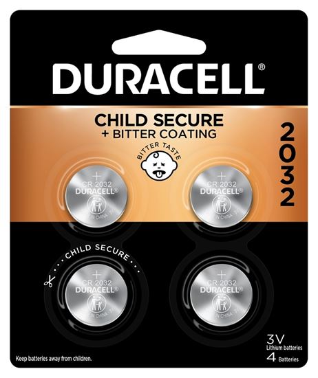 Duracell DL2032B4PK Button Cell Battery, 3 V Battery, 210 mAh, 2032  Battery, Lithium #VORG0151142, DL2032B4PK