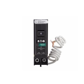 Eaton BRN115AF Circuit Breaker, Type BR, 15 A, 1-Pole, 120/240 V, Instantaneous, Long Time Trip, Pigtail
