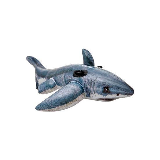 Intex Ride-on Gray Vinyl Inflatable Pool Float Shark - VACE8304693