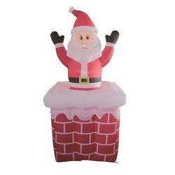 Celebrations 6 ft. Animated Santa in Chimney Inflatable 